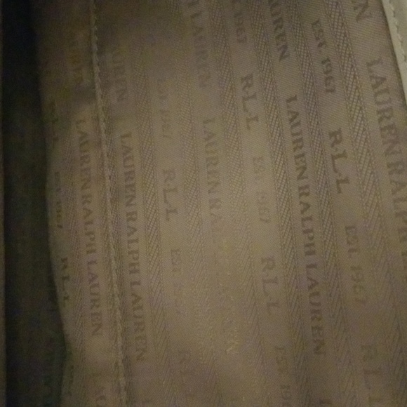 Women's Lauren Ralph Lauren Woven Leather Handbag; Cream Color 12x14 - Picture 9 of 16